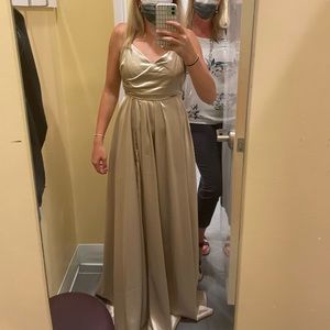 Windsor Gold Satin Formal Dress